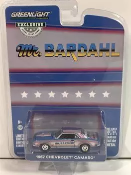 Литая модель автомобиля Chevrolet Camaro Bardahl 1967 года от (Билл Хильшер) Мистер. Эксклюзив для хобби 1/64 Greenlight зелёный