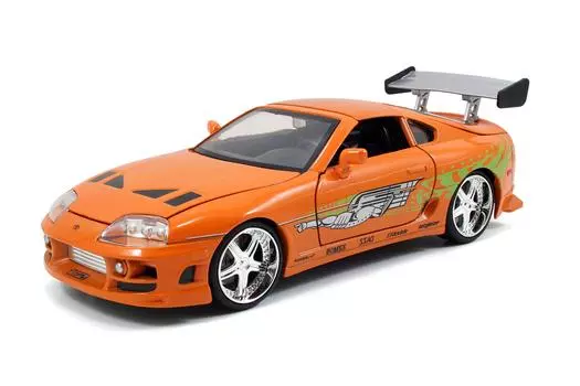 Литая модель мини-машины Fast Furious Car Brian Toyota Supra Orange JADATOYS 1/24 и [Предмет] оранжевый
