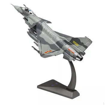 Литая модель самолета-истребителя J10 из сплава 1/48 с основанием, настольным декором, обтекаемым корпусом