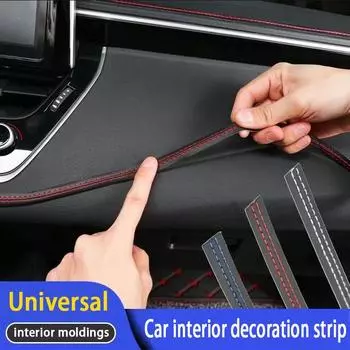 Литая отделка салона автомобиля, самоклеящаяся кожаная декоративная линия приборной панели, красная, синяя, оплетка «сделай сам», украшение автомобиля 1M белый