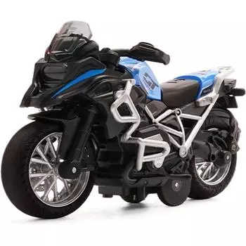 Литая под давлением игрушка BMW Motorcycle GT 1/14 — игрушечные машинки с откатным механизмом со звуком и светом, игрушки для мотоциклов для мальчиков, игрушки для мальчиков 3–9 лет 1/14-Size:12*7*5.5cm синий
