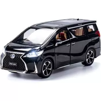 Литая под давлением металлическая модель Lexus LM300 в масштабе 1/24, модель игрушечного автомобиля со звуком и светом, модель автомобиля со звуком и светом для детей от 3 лет 1/24-Size:20.5*9*7.5cm белый