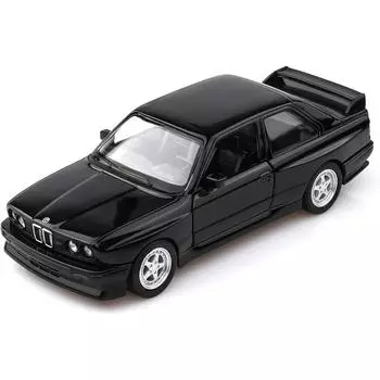 Литая под давлением модель автомобиля BMW M3 в масштабе 1:36 1987 года, игрушечные машинки BMW с инерционным механизмом, автомобили, подарки для мальчиков и девочек 1/36-Size:12.2*4.5*3.5cm чёрный