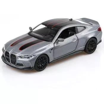 Литая под давлением модель автомобиля BMW M4 CSL в масштабе 1/36 2023 года, игрушечные машинки BMW M4 CSL, автомобили в подарок для мальчиков и девочек 1/36-Size:12.5*5.2*3.5cm серый