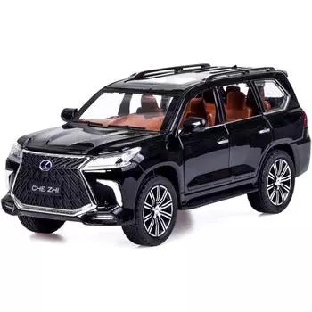 Литая под давлением модель автомобиля Lexus LX570 в масштабе 1/24 - игрушечный автомобиль из цинкового сплава со звуком и светом, коллекционный игрушечный автомобиль для взрослых и мальчиков и девочек 1/24-Size:21*9.5*8.5cm белый