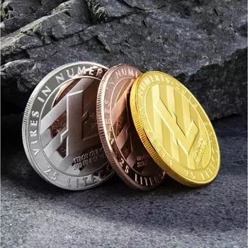 Litecoin Coin Коллекция памятных монет Виртуальная счастливая монета Сувениры Украшения для дома Поделки Украшения для рабочего стола Отличный подарок серебряный