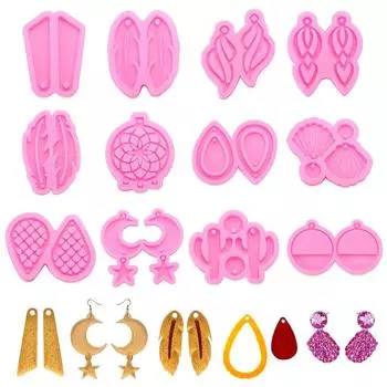 Литейная форма для ювелирных изделий, шпильки для ушей, сделай сам, брелок, кулон, серьги, форма для эпоксидной смолы, силиконовая форма