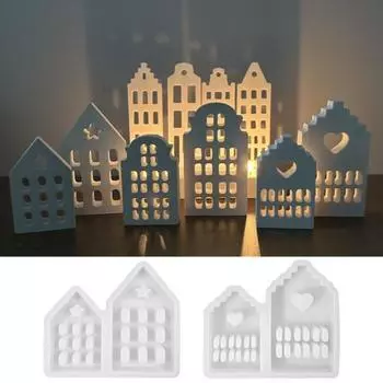 Литейная форма, многоразовая прочная форма дома, силиконовая форма для свечи и мыла, настольное украшение для рукоделия A