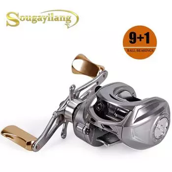 Литейная катушка 9 + 1 шарикоподшипник, высокоскоростная магнитная рыболовная катушка, рыболовное колесо, лодка для ловли окуня Right hand серебряный