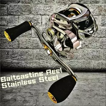 Литейная катушка с шестерней 6,3:1 – низкопрофильный фрикцион из углеродного волокна, 11+1 подшипник, катушки с двойным магнитным тормозом Left Hand