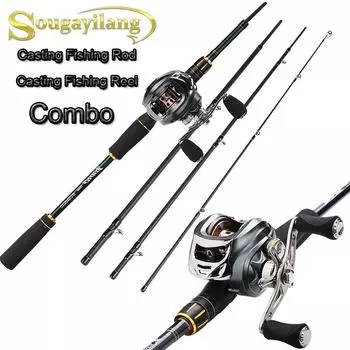 Литиевая удочка для рыбалки 4-секционная 2.1m Rod&Left Hand Reel