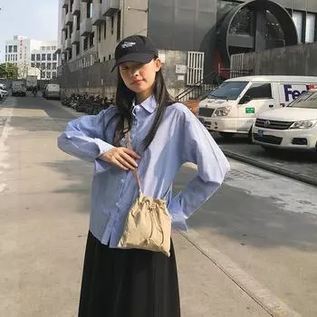 Literary Small Fresh Nylon Cloth Crossbody Mobile Phone Bag Pull Belt Shrink Light Walk Mini Small Square Bag Woman серебряный