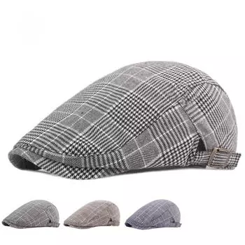 Literary Youth Beret Old Man Duck Tongue Cap Retro Casual Hat Forward Cap Men s and Women s Hats M56-58cm серый