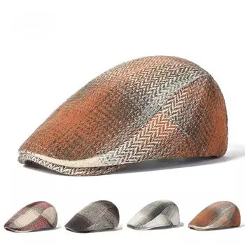 Literary Youth Duck Tongue Cap Retro Beret Men s Fall and Winter Hat European and American Wind Forward Cap M56-58cm оранжевый