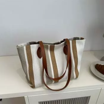 Литературная холщовая сумка женская ранняя осенняя модная повседневная сумка-тоут трендовая сумка-мессенджер коричневый