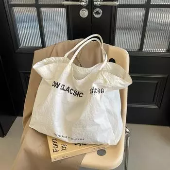 Литературная и досуговая сумка-тоут большого объема с буквенным принтом для женщин 2024 года, новая универсальная сумка через плечо, сумка для шоппинга