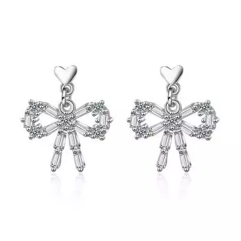 Литературная линия бант свадебный банкет мода цирконий сверкающие классические серьги-гвоздики для женщин ослепительные женские элегантные аксессуары вневременные ювелирные изделия золотой