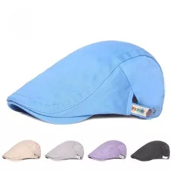 Литературная молодежь Берет Мужские и женские шляпы Простая кепка вперед Кепка с утиным язычком Шляпа M56-58cm тёмно-синий