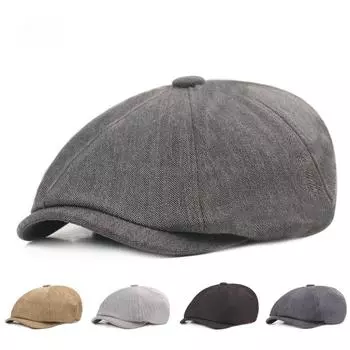 Литературная Молодежная Восьмиугольная Кепка Английская Ветряная Шляпа-Ёлочка Ni Берет Шляпа Мужская Шляпа M56-58cm тёмно-синий