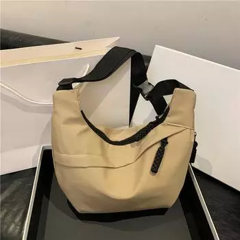 Литературная нейлоновая сумка для пельменей большой вместимости, новая модная сумка-мессенджер для поездок на работу, модная однотонная сумка через плечо, женская сумка чёрный