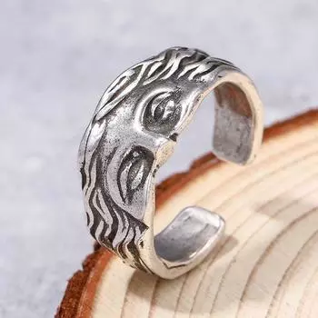 Литературная скульптура Венера Маска Кольцо Регулируемое открывающееся кольцо Креативные кольца на половину лица для мужчин золотой