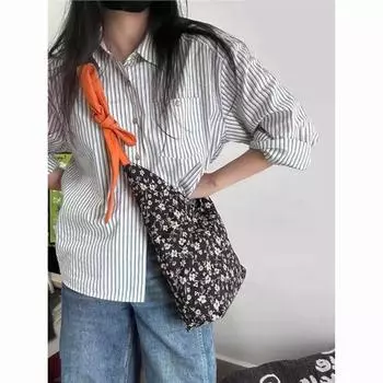 Литературная сломанная холщовая сумка-мешок для женщин с нишевым дизайном, сумка через плечо в стиле ретро 2024 года