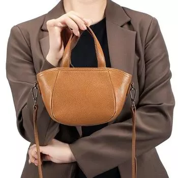 Литературная сумка через плечо женская кожаная модная женская сумка Универсальная сумка через плечо Большая вместимость Senior Sense Hand Shell Bag чёрный