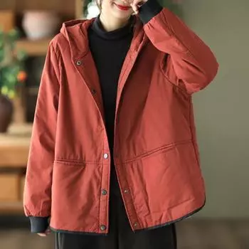 Литературно-художественная ретро-стеганая куртка женская зимняя модная повседневная куртка с капюшоном толстая хлопковая подкладка теплая хлопковая подкладка XXL зелёный