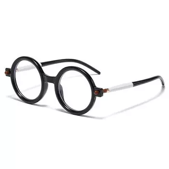 Литературные солнцезащитные очки в круглой оправе, модные ретро-модные уличные оттенки, универсальные очки Black White