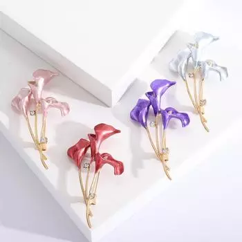 Литературный цветок брошь мода эмаль капающий тюльпан корсаж маленький свежий одежда аксессуары красный