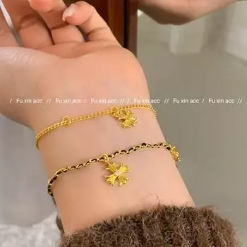 Литературный и модный элегантный двухслойный регулируемый браслет золотистого тона: Классические и универсальные украшения для рук в стиле европейского и американского Средневековья. s0135