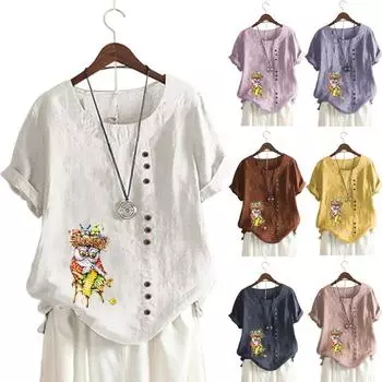 Литературный ретро-принт Повседневная свободная хлопковая футболка Топы для женщин XS белый