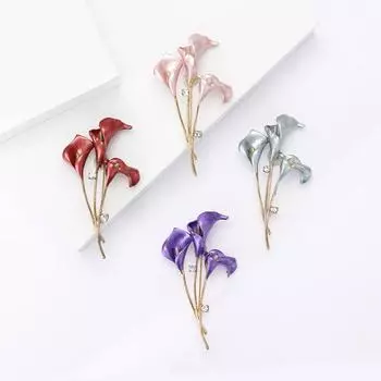 Литературный сплав эмаль тюльпан брошь нежная маленькая свежая женская шаль кардиган корсаж украшение булавка