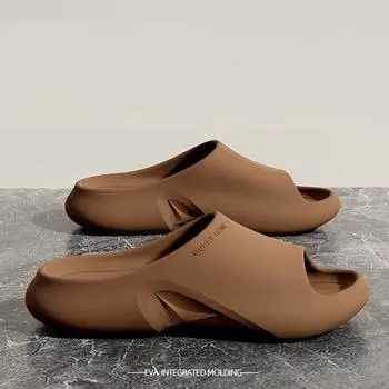 LItfun Модные мужские сандалии Большие размеры Тапочки для дома и улицы Нескользящие повседневные домашние туфли Мужские классические тапочки из ЭВА Пляжная обувь 36-37&CHINA чёрный