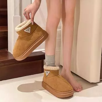 Litfun Женские зимние меховые сапоги для снега, теплые уличные сапоги с пушистой подкладкой, нескользящие, удобные, модные, новые туфли из мягкой плюшевой ткани 36