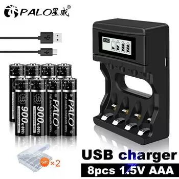 Литиевая аккумуляторная батарея AAA 1,5 В Батарея AAA 900 мВтч Литий-ионная аккумуляторная батарея AAA 1,5 В Перезаряжаемая батарея AAA 1,5 В