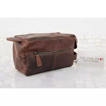 Литий-тонная кожаная сумка для туалетных принадлежностей стандартного размера для мужчин, комплект Dopp для жениха, подарок для него, небольшая дорожная сумка, незаменимая на Рождество + бесплатное зеркало # FS507 6 x 10 x 4 in коричневый