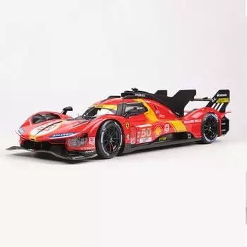 Литой автомобиль Bburago Ferrari 499P LMH, гоночный прототип Ferrari 499P WEC, победитель гонки 24 часа Ле-Мана, гиперкар 51, полная коллекция лицензионных продуктов
