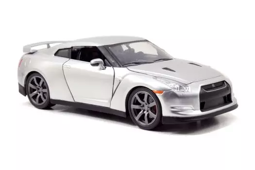 Литой автомобиль JADATOYS Fast and Furious NISSAN R35 Nissan Silver 124 BRIAN S GT-R серебряный