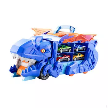 Литой металлический грузовик для перевозки динозавров, креативная игрушка, трансформирующаяся в топот для детей и мальчиков with 4 alloy cars