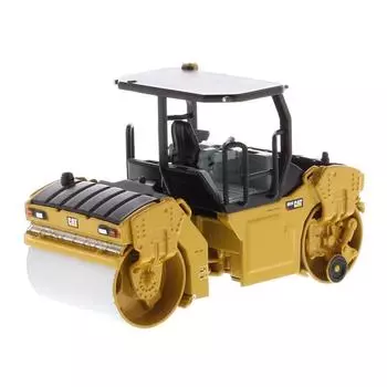 Литой под давлением каток Masters Caterpillar CB-13 с ROPS, серия Play & Collect для грузовиков и строительной техники Cat 1/64:10*4.5*5.5cm,ROPS чёрный/жёлтый
