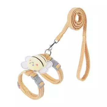 Little bee cat leash anti-break free go out leash cat rope I-shaped Internet celebrity adjustable chest back cat rope S