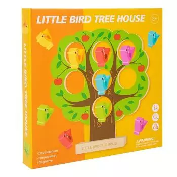 Little Bird Tree House Game –Colorful Wooden Educational Toy for Youngsters, Multiplayer Family Fun with Nest Building Observation Skills Development Birds Settle Down