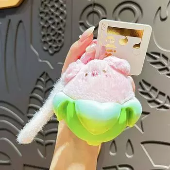 Little Cat Pig Dog Cute Cat Plush Doll PVC Banana Animal Plush Key Chain Children Pig