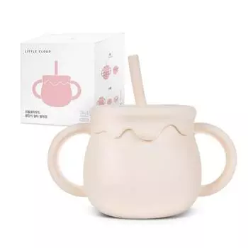 Little Cloud Honey Pot, мульти-силиконовые соломенные чашки, 2, кремовые