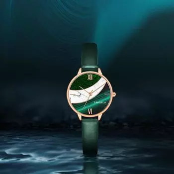 Маленькие зеленые часы Новые женские часы Ins Style Marble Pattern Женские часы Peacock Green Nordic Style Simple Watch
