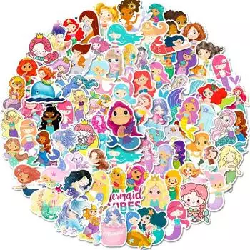 Little Mermaid Graffiti DIY Picture Book Girl Princess Painting Book Kindergarten Baby Cartoon Sticker Coloring Card The Little Mermaid_sticker 100 does not repeat