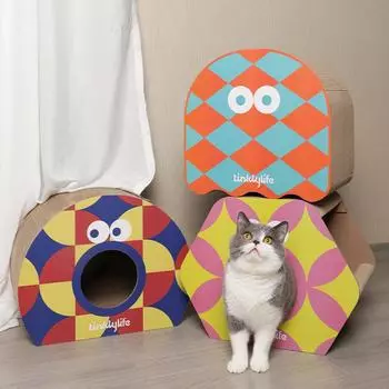 Little Monster Cat Nest Cat Scratch Board Гофрированная бумага Игрушка для кошек Little Monster Cat Когтеточка встроенная 45*28*35.8cm