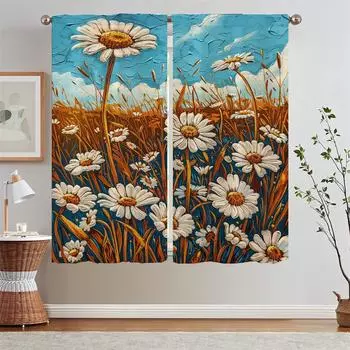 Маленькие кухонные занавески Olive 2 штуки Прозрачные занавески для окна для гостиной Занавеска с бусинами Подхваты Перегородка Щупальца Жалюзи W50xH70cmx2pcs-CL