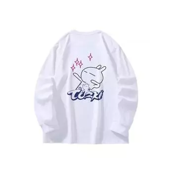 Little Playboy Осенняя одежда Длинные рукава Чистый хлопок Новый мужской и женский топ, Весенний внутренний слой, Базовая рубашка, Круглая горловина Длинные рукава Футболка M коричневый